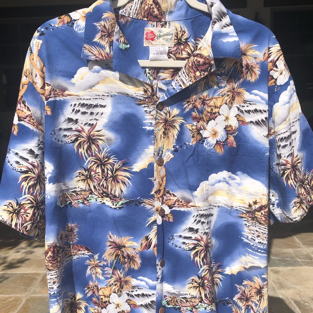 HILO HATTIE ORIGINAL HAWAIIAN BUTTON DOWN SHIRT XL